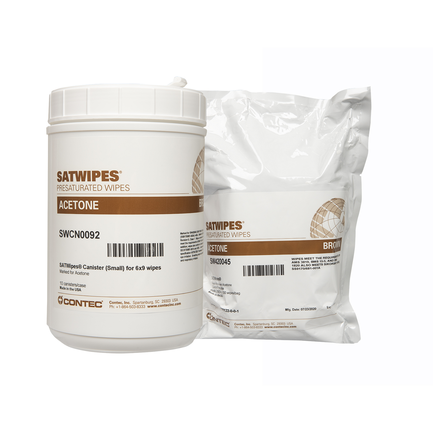 SATWIPES® Wipes with Acetone